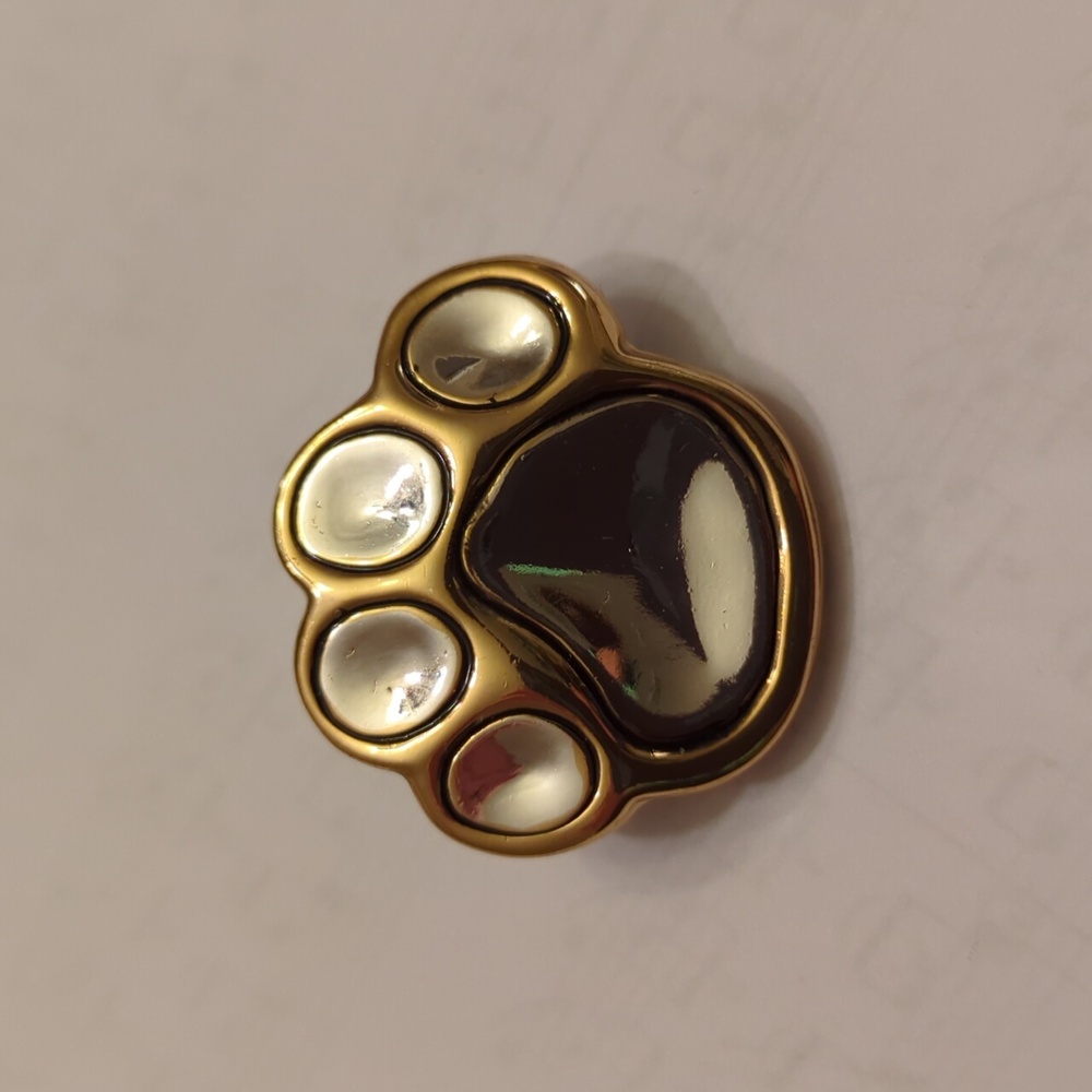 Gold and Silver Paw Brooch